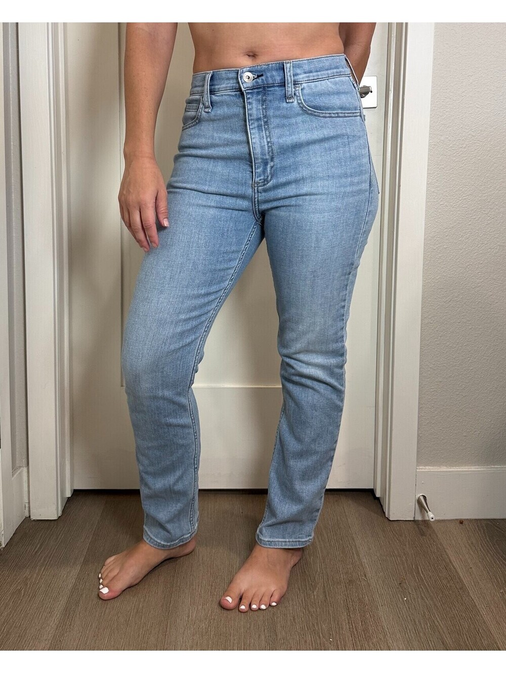 rag & bone Fern Jeans 26 High Rise Slim Straight Light Wash Full Length Stretch